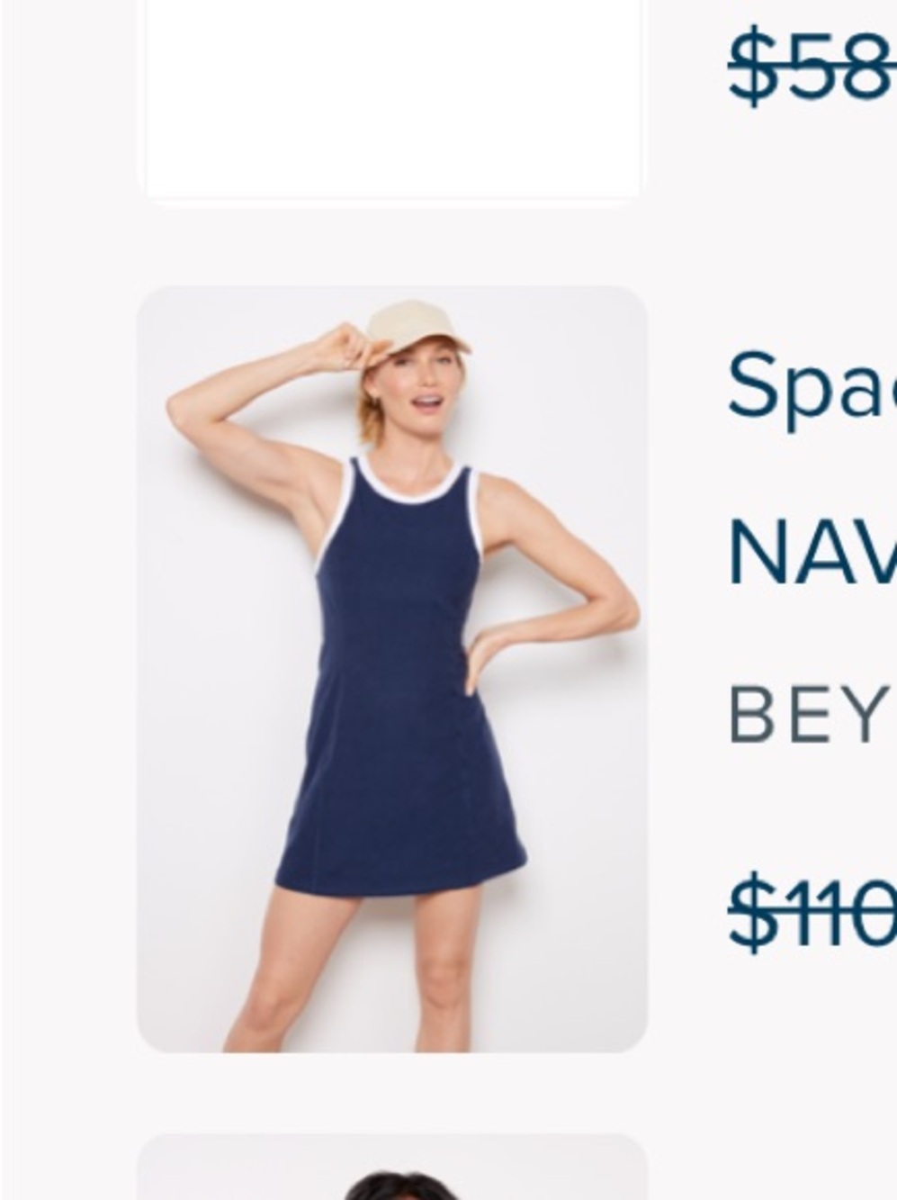 Beyond Yoga Navy Blue Mini Dress with White Trim